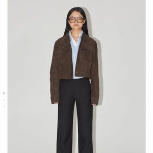 Uncle Studios brown suede cropped jacket